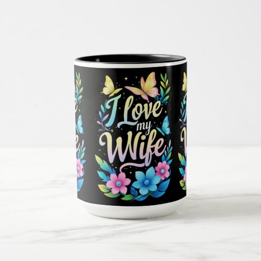 I Liebe meiner Ehefrau Tasse (Zentrum)