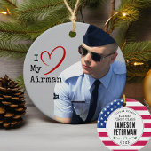 I. Liebe meines Airman I Soldaten Name I Militäris Keramik Ornament