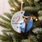 I. Liebe meines Airman I Soldaten Name I Militäris Keramik Ornament