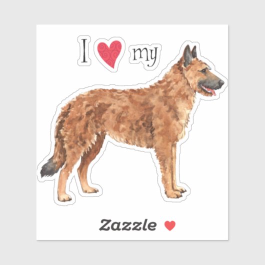 I Liebe meines belgischen Laekenois Vinyl Sticker (Blatt)