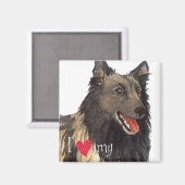 I Liebe meines belgischen Tervuren Magnet (Vorderseite/Rückseite)