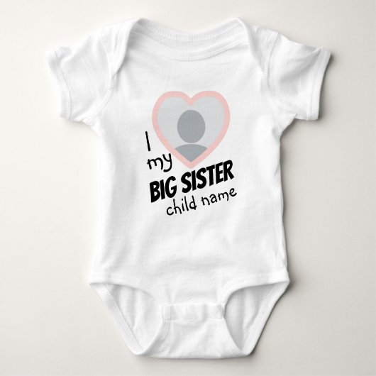 i Liebe meines Big Sister doppelseitiges Foto und Baby Strampler (Vorderseite)