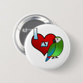 I Liebe meines Buffons Macaw Button (Vorne & Hinten)