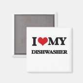 I Liebe meines Geschirrspülers Magnet (Vorderseite/Rückseite)