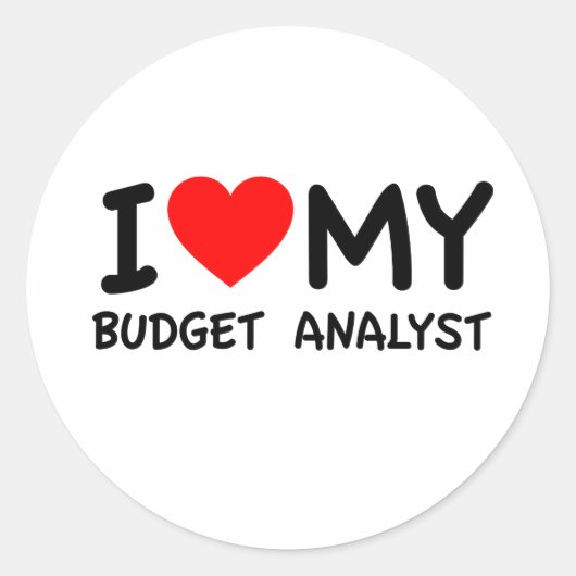 I Liebe meines Haushaltsanalytikers Runder Aufkleber (Vorderseite)
