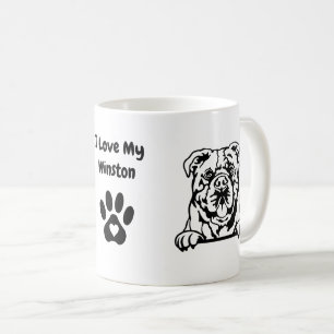 I Liebe meines KONTINENTALEN BULLDOG-Namens & Paw  Kaffeetasse