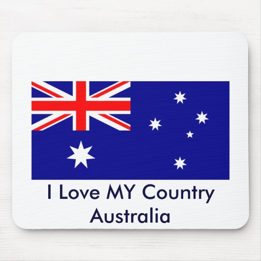 I Liebe MEINES LAND Australien Flaggenvorlage Mousepad (Vorne)