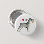 I Liebe meines Miniatur-Schnauzer Button (Vorne & Hinten)