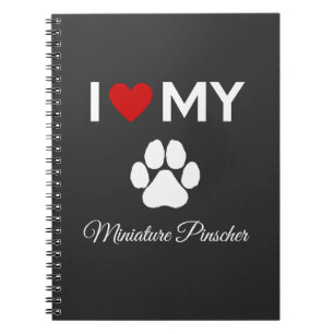 I Liebe meines Miniaturpinscher-Hundebindetts Notizblock