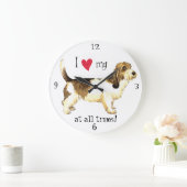 I Liebe meines PBGV Große Wanduhr (Zuhause)