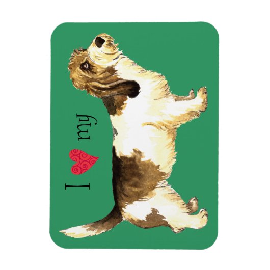 I Liebe meines PBGV Magnet (Vertikal)