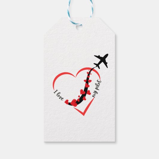 I. Liebe meines Piloten, Herzens, Luftfahrt, Flugz Geschenkanhänger (Rückseite)