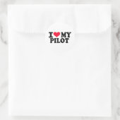 I Liebe meines Pilotprogramms Runder Aufkleber (Tasche)