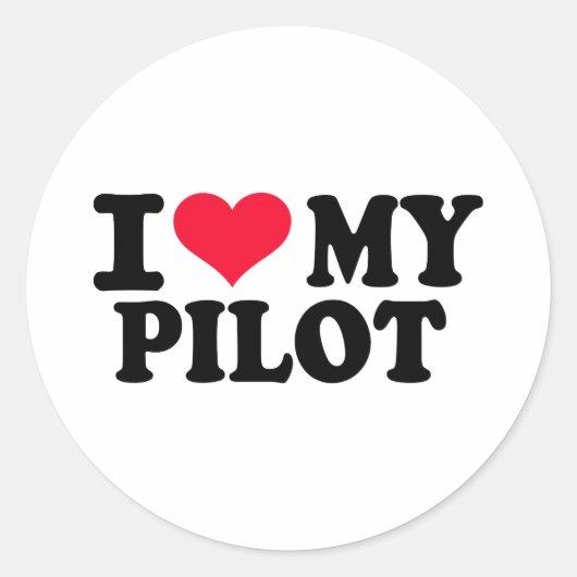 I Liebe meines Pilotprogramms Runder Aufkleber (Vorderseite)