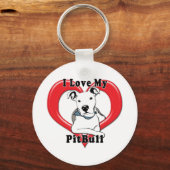 I Liebe meines PitBull-Logos Schlüsselanhänger (Vorderseite)