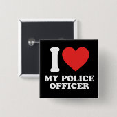 I Liebe meines Polizeibeamten Button (Vorne & Hinten)