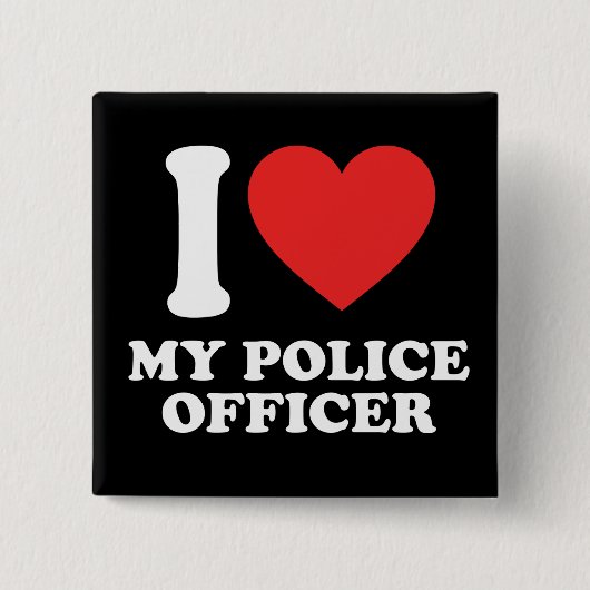 I Liebe meines Polizeibeamten Button (Vorderseite)
