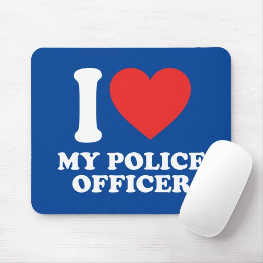 I Liebe meines Polizeibeamten Mousepad (Mit Mouse)