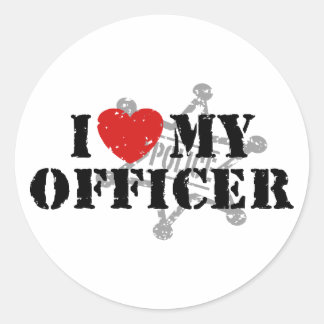 I Liebe meines Polizeibeamten Runder Aufkleber