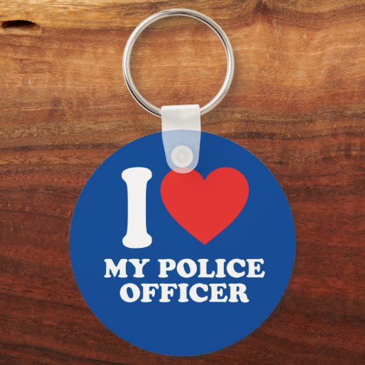 I Liebe meines Polizeibeamten Schlüsselanhänger (Vorderseite)