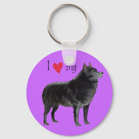 I Liebe meines Schipperke Schlüsselanhänger (Vorderseite)