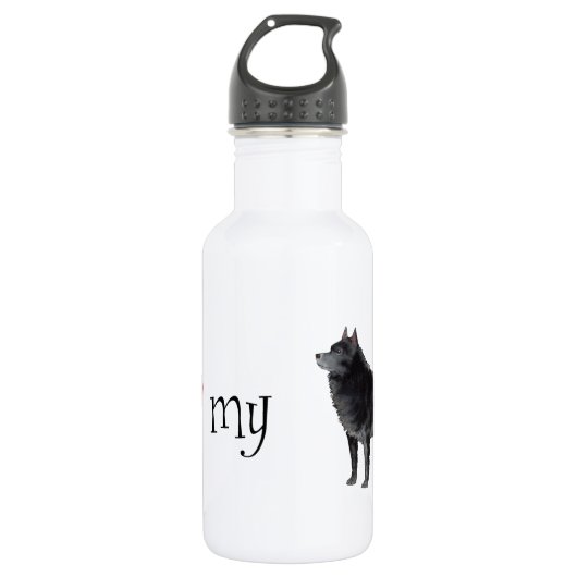 I Liebe meines Schipperke Trinkflasche (Vorderseite)