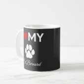 I Liebe meines St. Bernard-Hundes Kaffeetasse (Vorderseite Links)