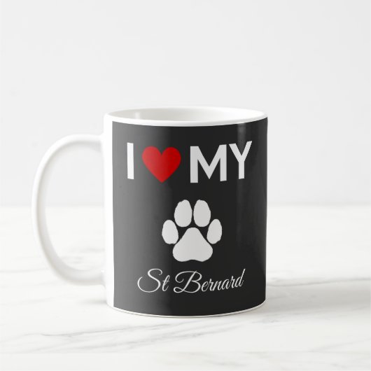 I Liebe meines St. Bernard-Hundes Kaffeetasse (Links)