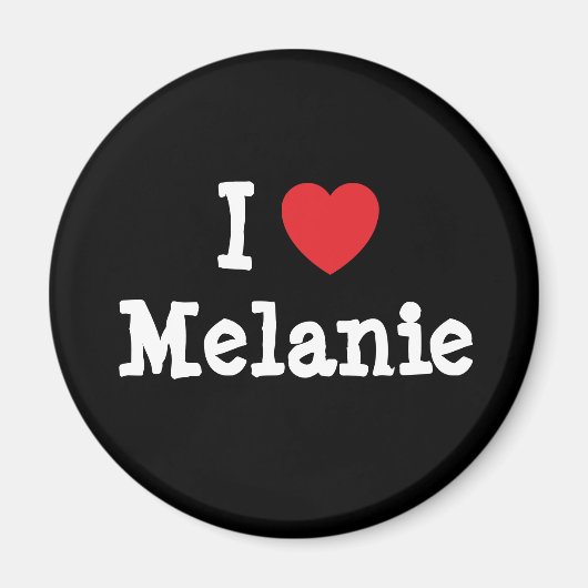 I Liebe Melanie Herzlicher T - Shirt Magnet (Vorne)