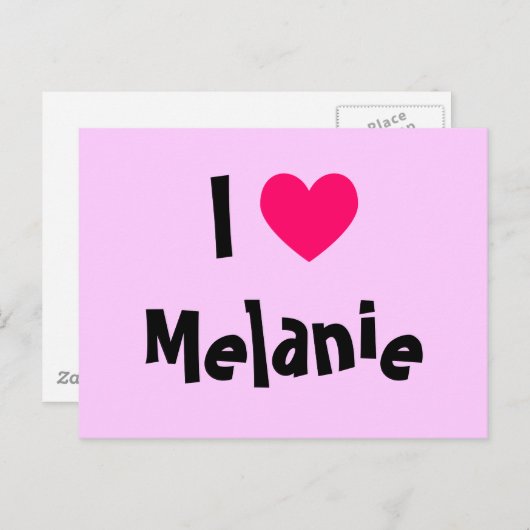 I Liebe Melanie Postkarte (Vorne/Hinten)