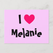 I Liebe Melanie Postkarte (Vorderseite)