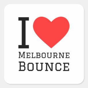 I Liebe Melbourne bounce Quadratischer Aufkleber
