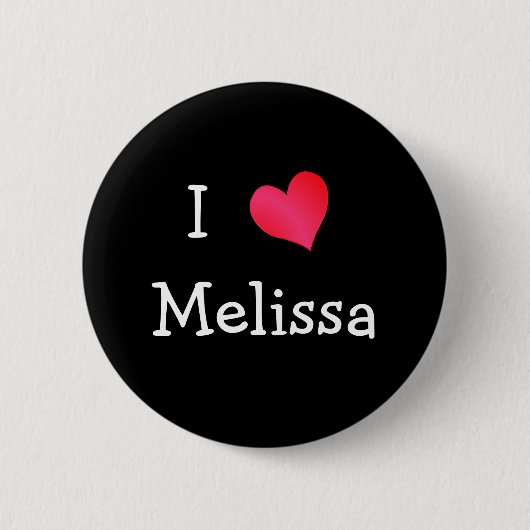 I Liebe Melissa Button (Vorderseite)