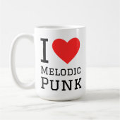 I Liebe melodischer Punk-Quadrat-Aufkleber Kaffeetasse (Links)