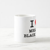 I Liebe-melodisches schwarzes Metall Kaffeetasse (Mittel)