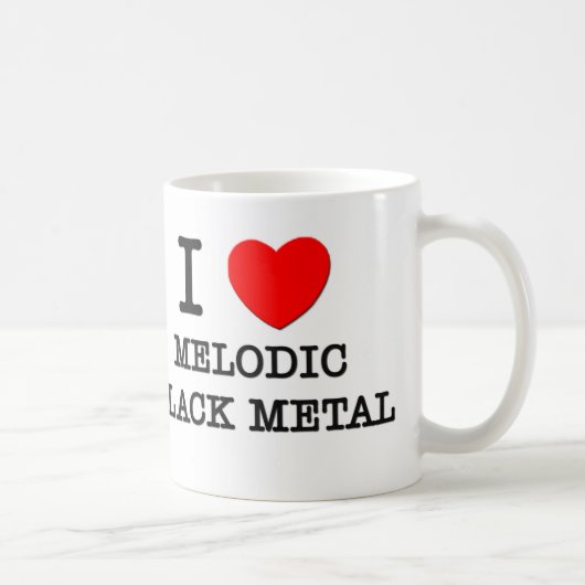 I Liebe-melodisches schwarzes Metall Kaffeetasse (Rechts)