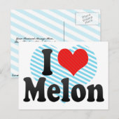 I Liebe Melon Postkarte (Vorne/Hinten)