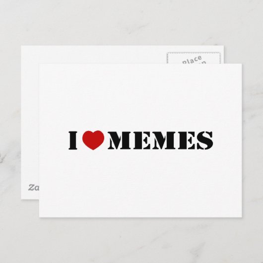 I Liebe Memes Postkarte (Vorne/Hinten)