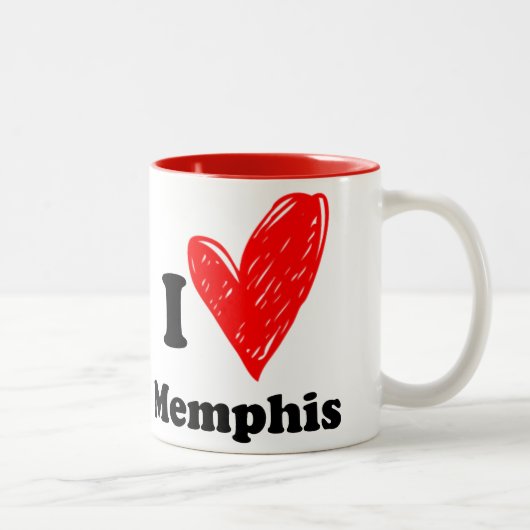 I Liebe Memphis Zweifarbige Tasse (Rechts)