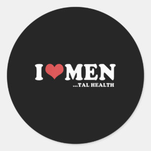 I Liebe Men-tal Health Funny Mental Health Awarene Runder Aufkleber