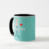 I Liebe Mermaids Design - Combo-Tasse Tasse (Vorderseite Links)