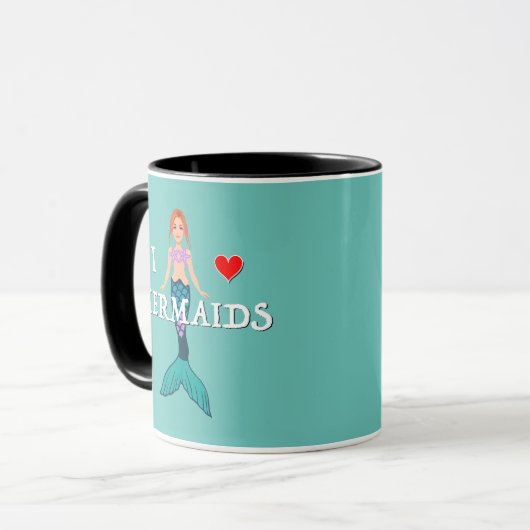 I Liebe Mermaids Design - Combo-Tasse Tasse (Vorderseite Links)