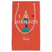 I Liebe Mermaids Design - Geschenktasche - Klein Kleine Geschenktüte (Vorderseite)