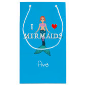 I Liebe Mermaids Design - Geschenktasche - Klein Kleine Geschenktüte (Rückseite)