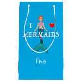 I Liebe Mermaids Design - Geschenktasche - Klein Kleine Geschenktüte (Vorderseite)