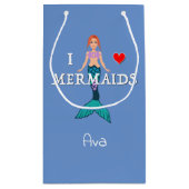 I Liebe Mermaids Design - Geschenktasche - Klein Kleine Geschenktüte (Rückseite)