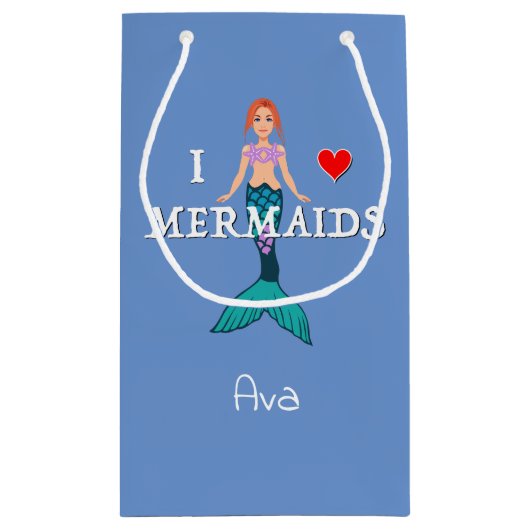I Liebe Mermaids Design - Geschenktasche - Klein Kleine Geschenktüte (Rückseite)