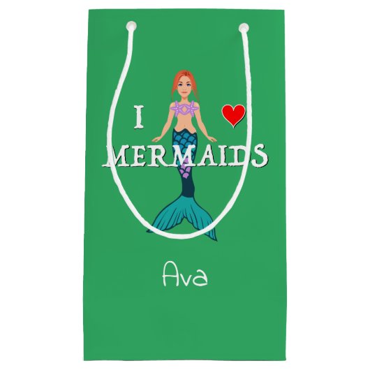 I Liebe Mermaids Design - Geschenktasche - Klein Kleine Geschenktüte (Vorderseite)
