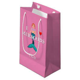 I Liebe Mermaids Design - Geschenktasche - Klein Kleine Geschenktüte