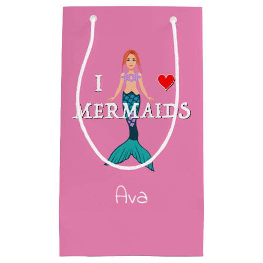 I Liebe Mermaids Design - Geschenktasche - Klein Kleine Geschenktüte (Vorderseite)
